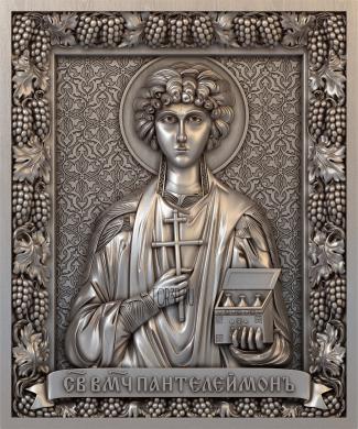 3д икона Святой Пантелеймон