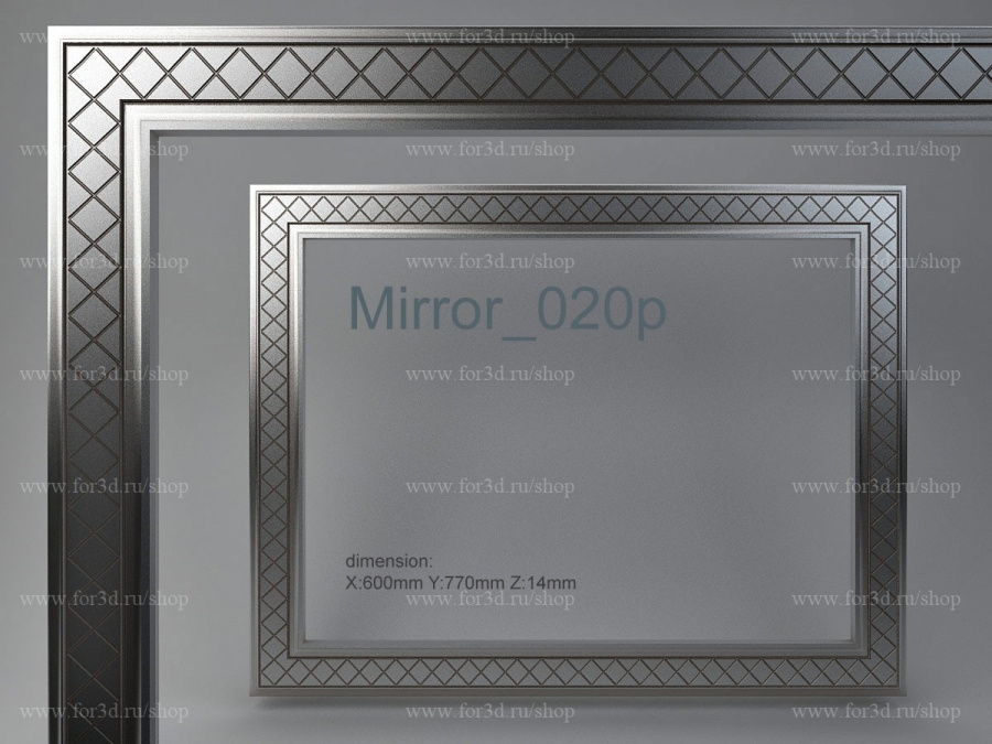 Mirror 020p 3d stl for CNC