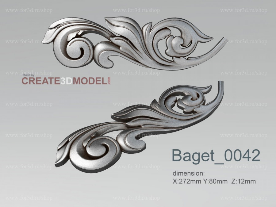 Багет 0042 3d stl модель для ЧПУ