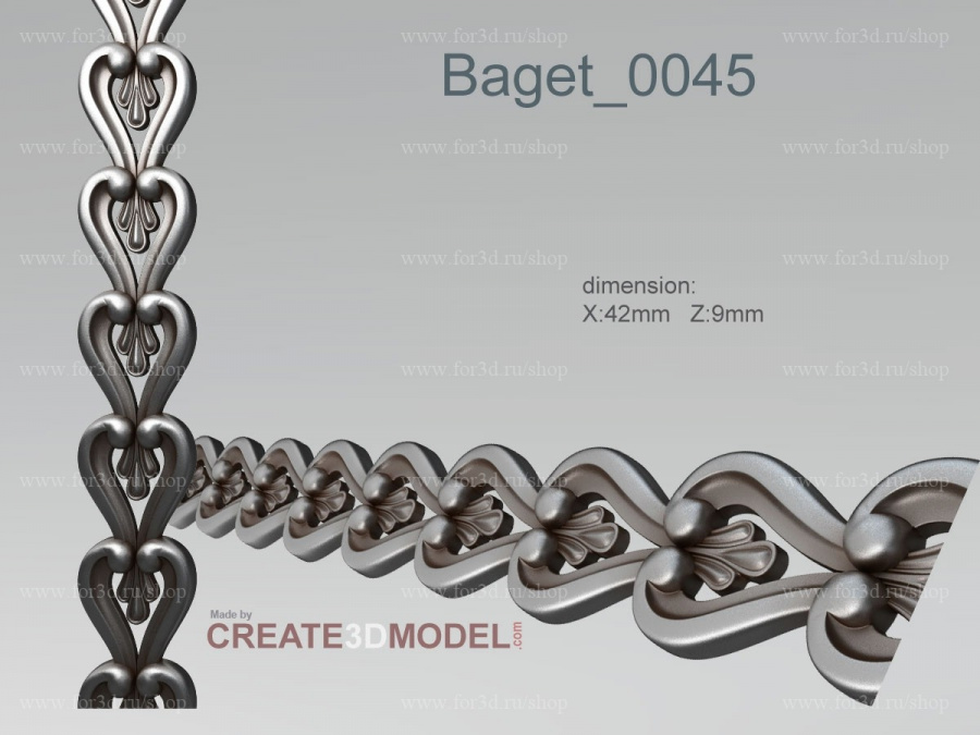 Багет 0045 3d stl модель для ЧПУ