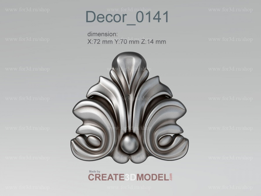 Decor 0141 3d stl for CNC