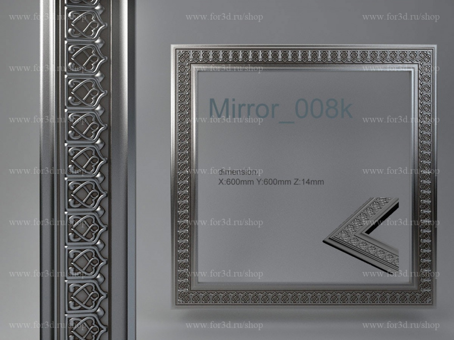 Mirror 008k 3d stl for CNC