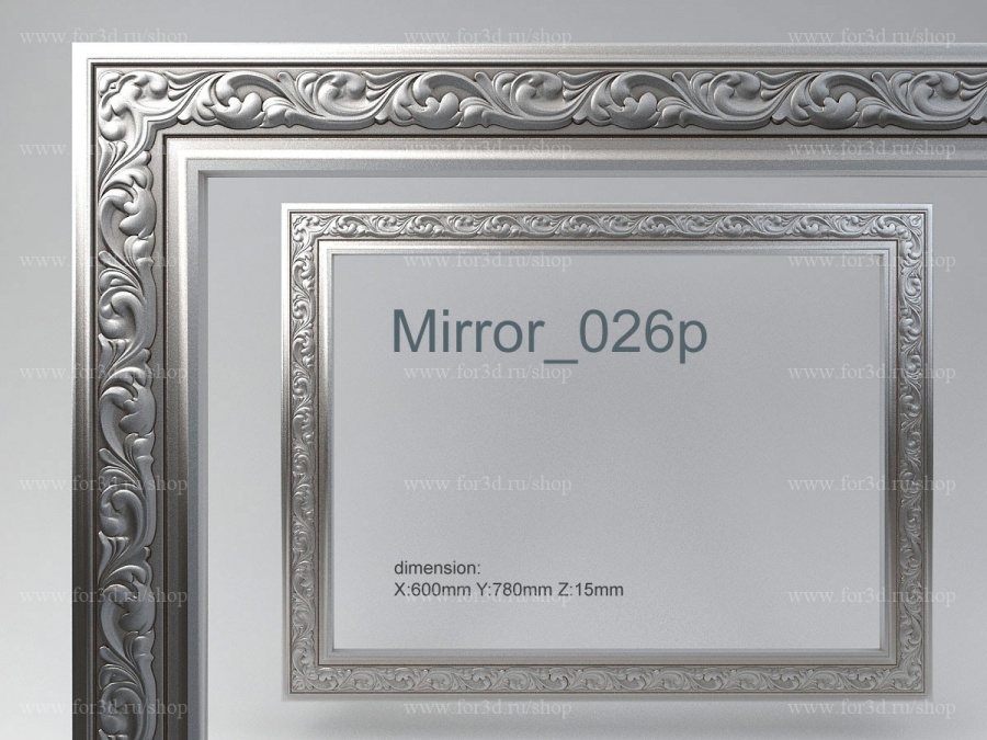 Mirror 026p 3d stl for CNC