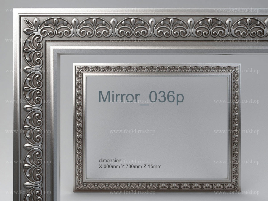 Mirror 036p 3d stl for CNC