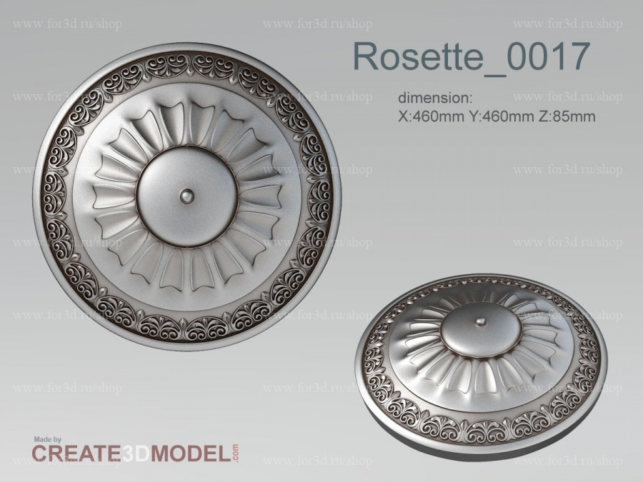 Rosette 0017 3d stl for CNC