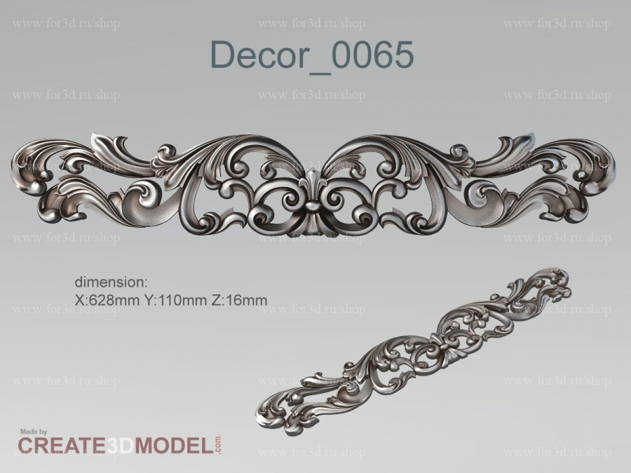 Decor 0065 3d stl for CNC