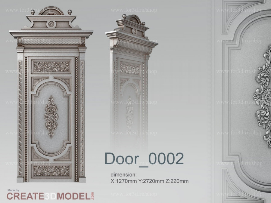 Дверь 0002 3d stl модель для ЧПУ