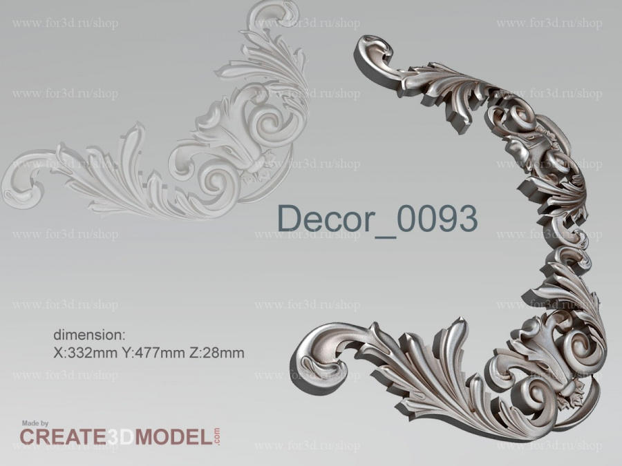 Decor 0093 3d stl for CNC