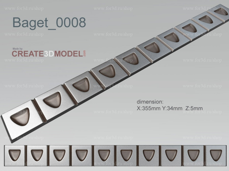 Багет 0008 3d stl модель для ЧПУ