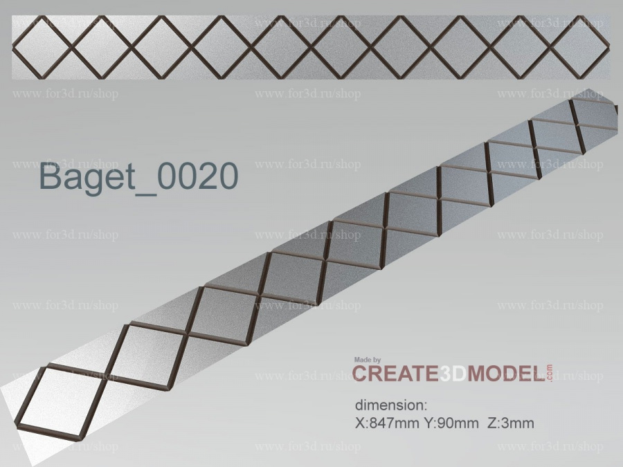 Багет 0020 3d stl модель для ЧПУ