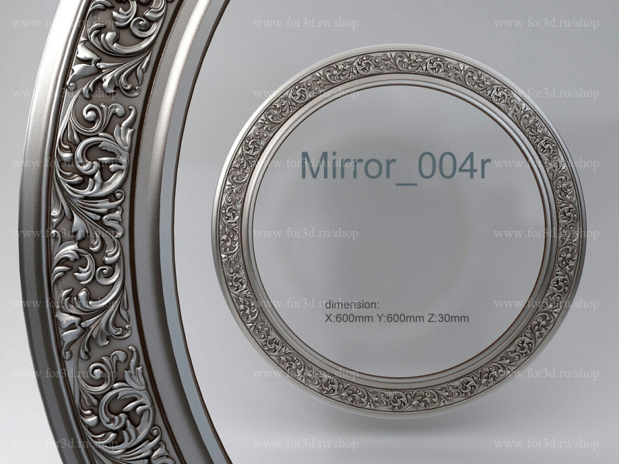 Mirror 004r 3d stl for CNC