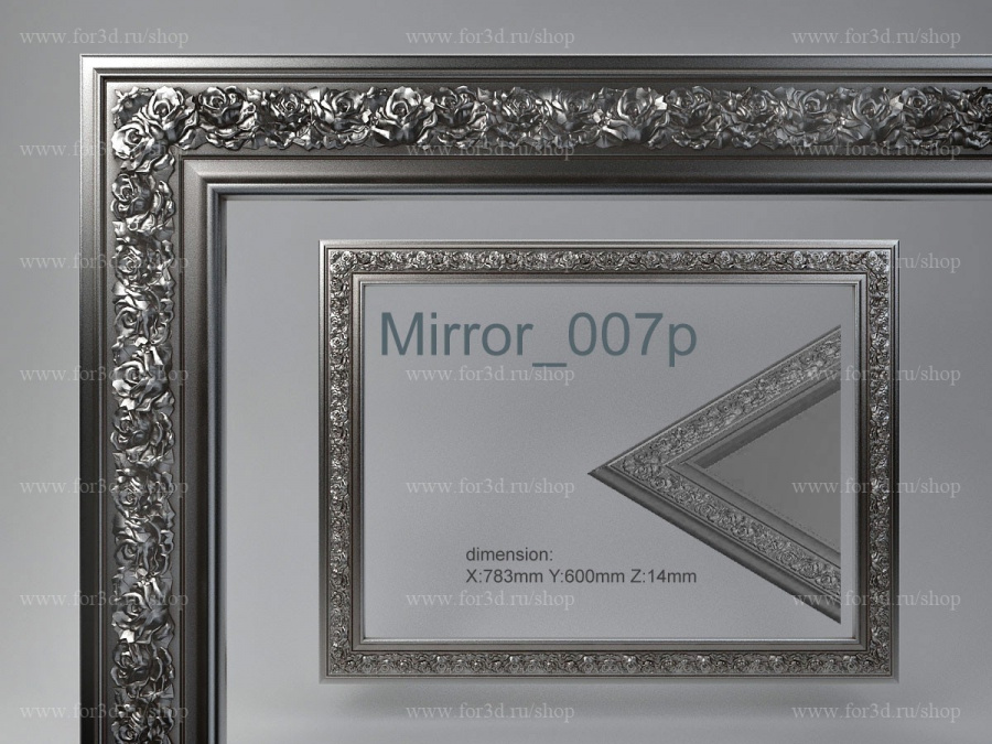 Mirror 007p 3d stl for CNC