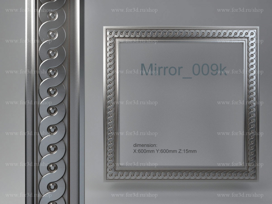 Mirror 009k 3d stl for CNC
