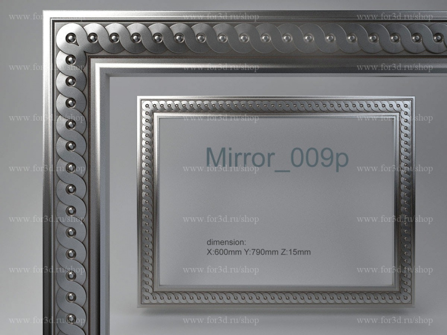 Mirror 009p 3d stl for CNC