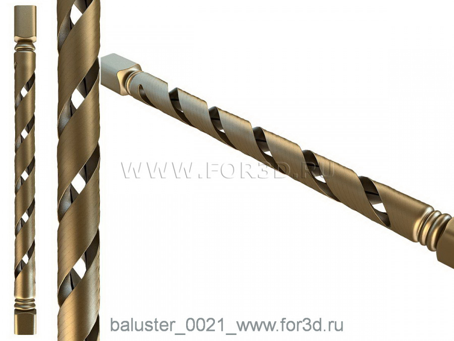Baluster 0021 3d stl for CNC