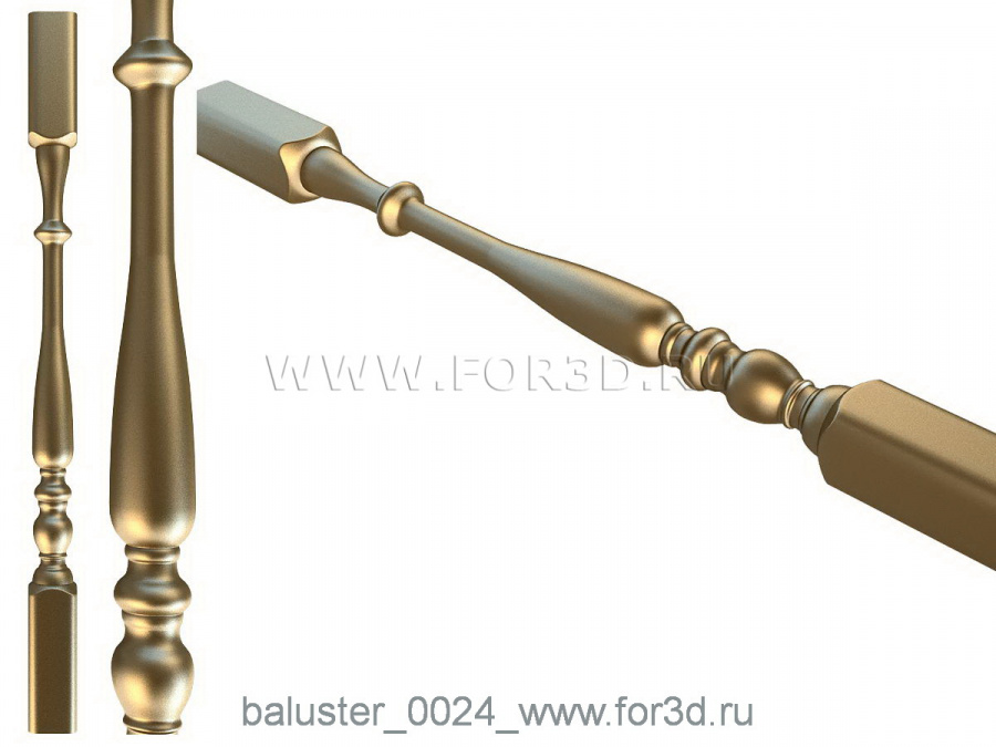 Baluster 0024 3d stl for CNC