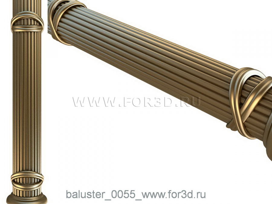 Baluster 0055 3d stl for CNC