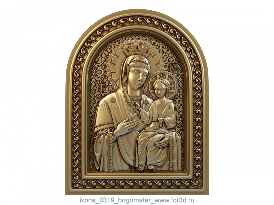 Icon 0319  Mother of God 3d stl for CNC