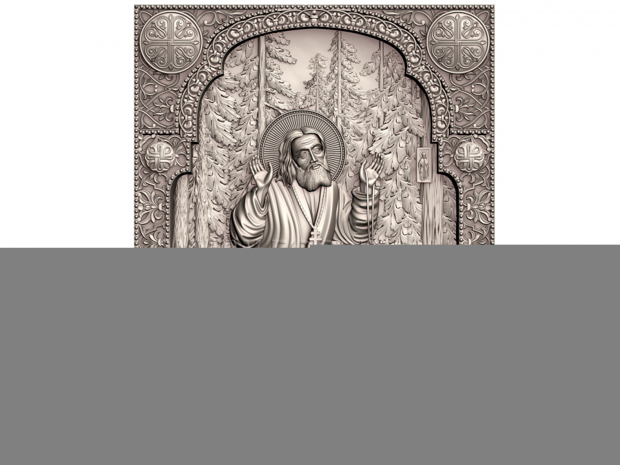 The icon 0338 Saint Seraphim Of Sarov 3d stl for CNC