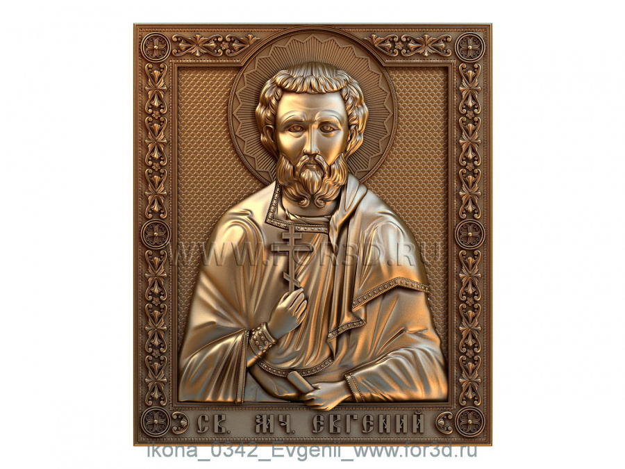 The icon 0342 Martyr Eugene 3d stl for CNC