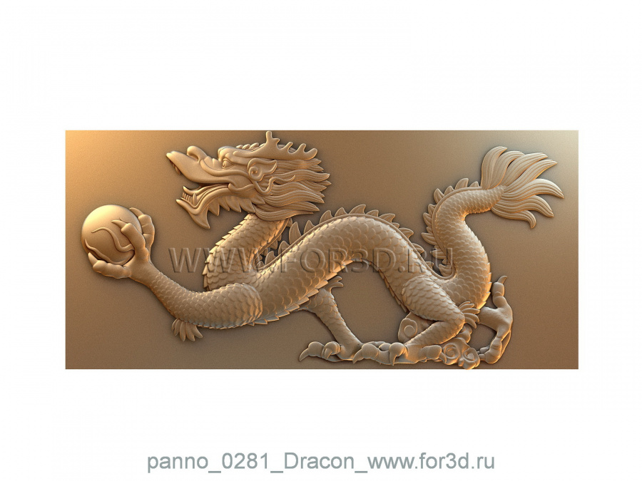 Panno 0281 Dragon | 3d stl model for CNC 3d stl for CNC
