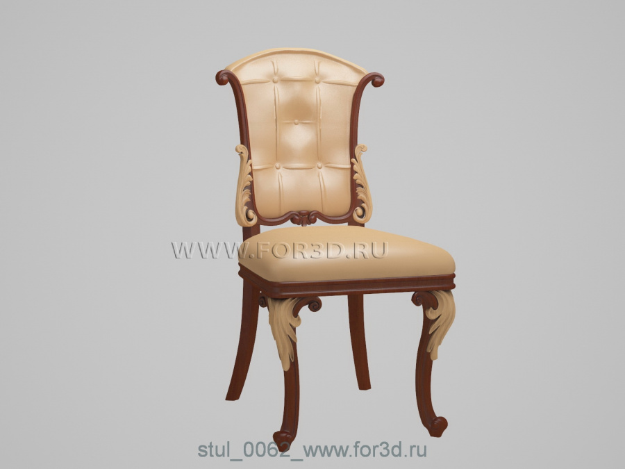 Chair 0062 3d stl for CNC