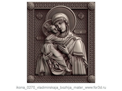 Icon 0270 Vladimir Icon of the Mother of God | stl - 3d model