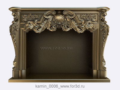 Fireplace 0006 | 3d stl model for CNC