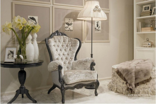 Armchairs in classic styles. Peculiarities. 3D models for them.