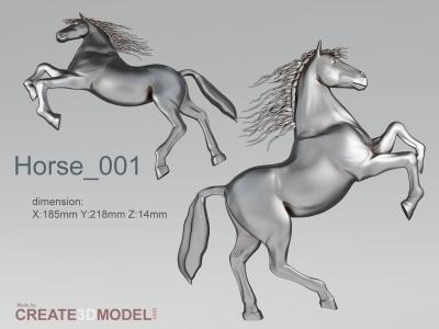 Horse 0001 stl model for CNC