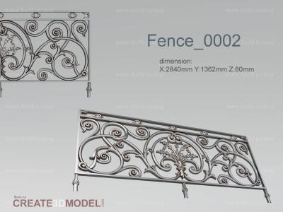 Fence 0002 stl model for CNC
