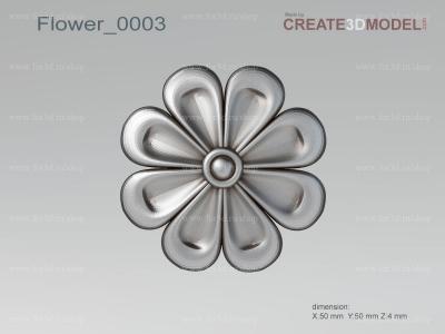 Flower 0003 stl model for CNC