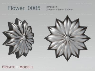 Flower 0005 stl model for CNC