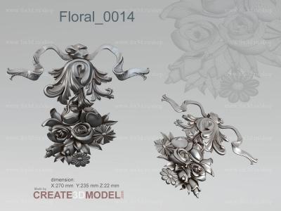 Floral 0014 stl model for CNC