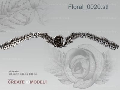 Floral 0020 stl model for CNC