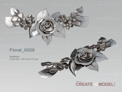 Floral 0029 stl model for CNC