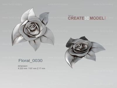 Floral 0030 stl model for CNC
