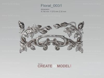 Floral 0031 stl model for CNC