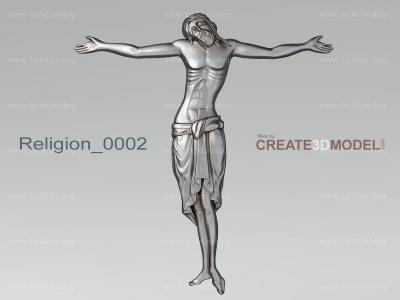 Религиозная 0002 Распятие Иисуса 3d stl модель для ЧПУ