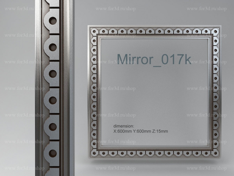 Mirror 017k 3d stl for CNC