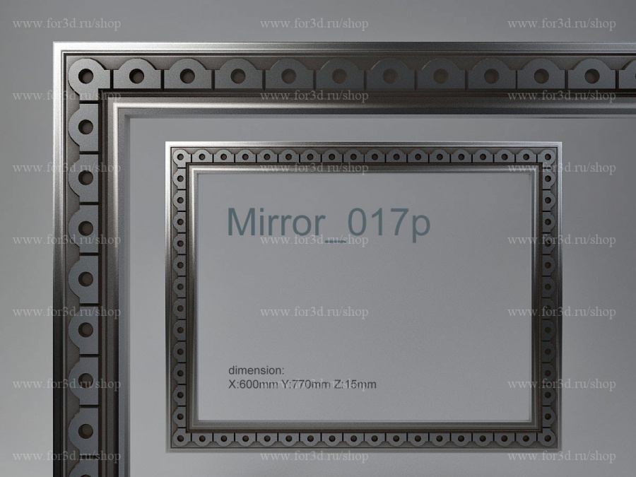 Mirror 017p 3d stl for CNC