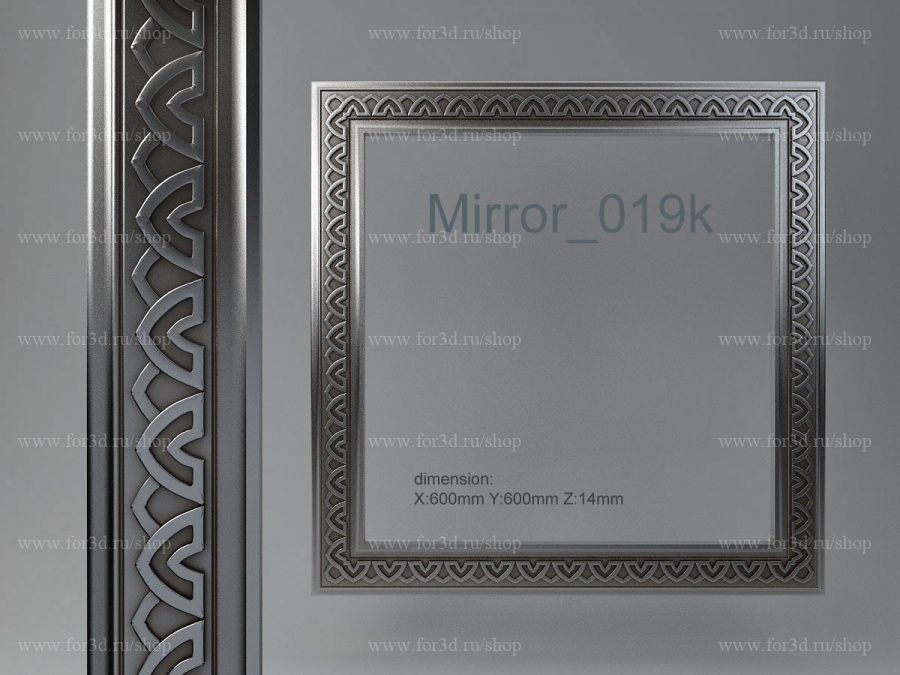Mirror 019k 3d stl for CNC