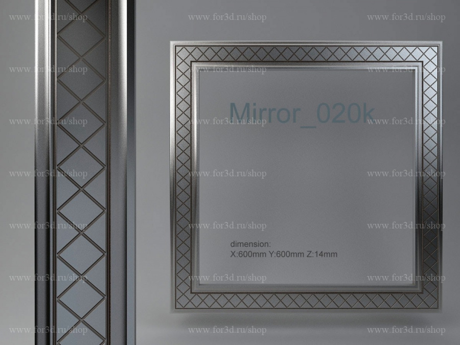 Mirror 020k 3d stl for CNC