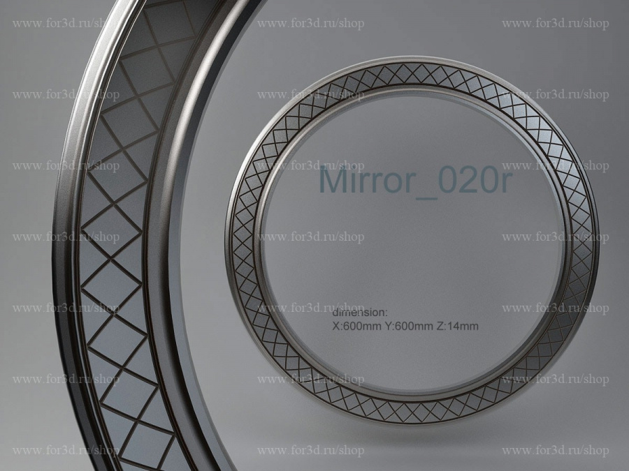 Mirror 020r 3d stl for CNC