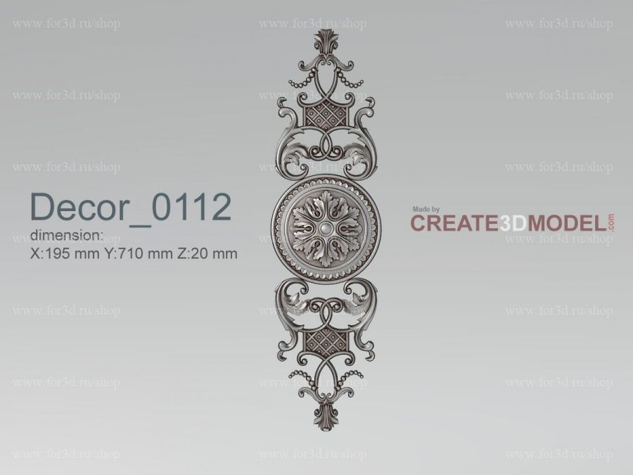 Decor 0112 3d stl for CNC
