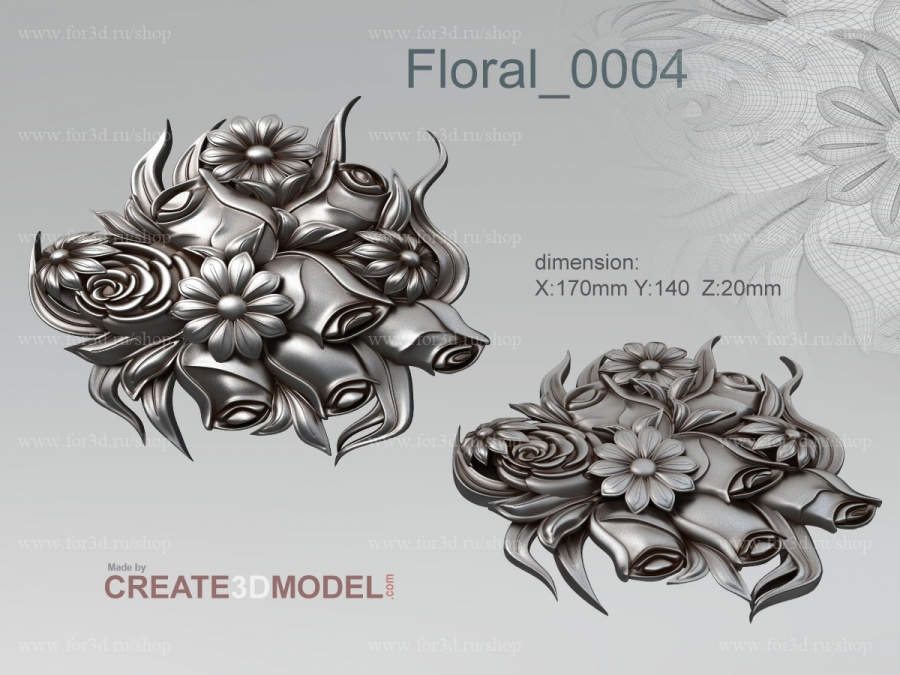 Floral 0004 3d stl модель для ЧПУ