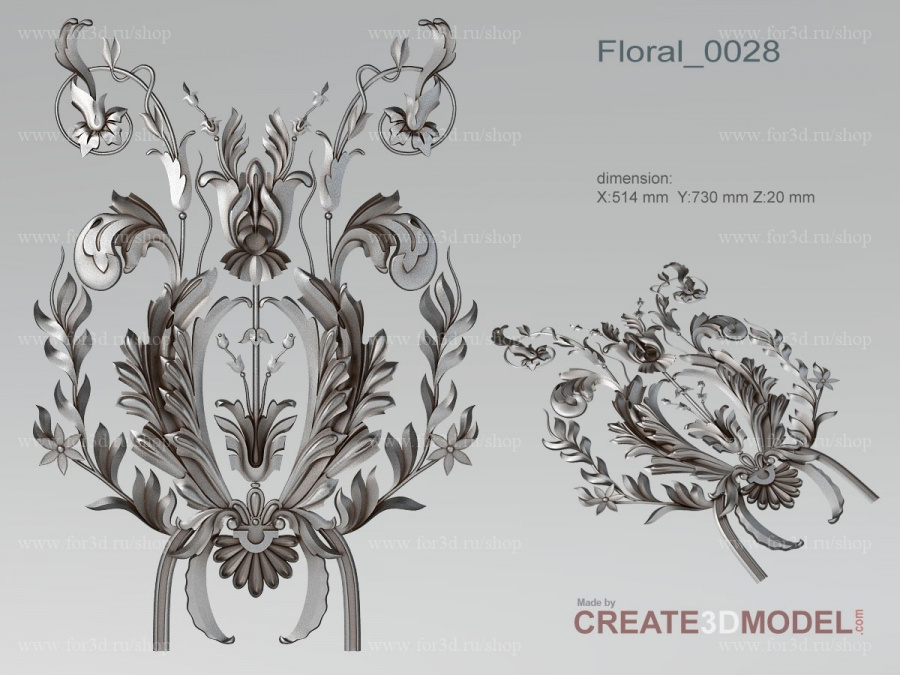 Floral 0028 3d stl модель для ЧПУ