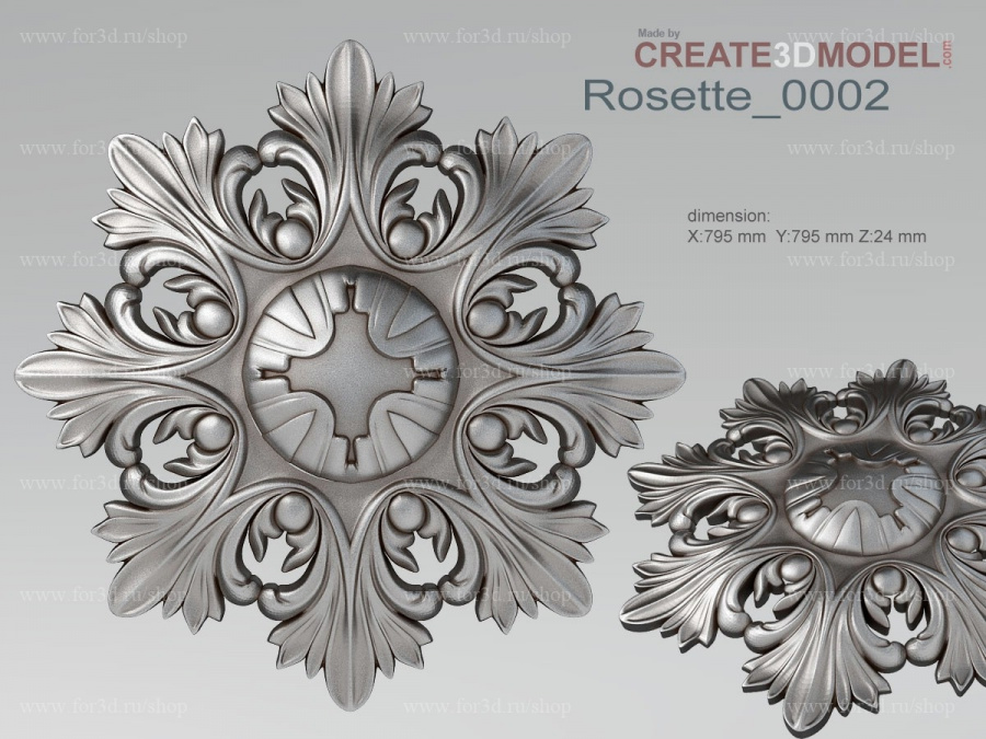 Rosette 0002 3d stl for CNC