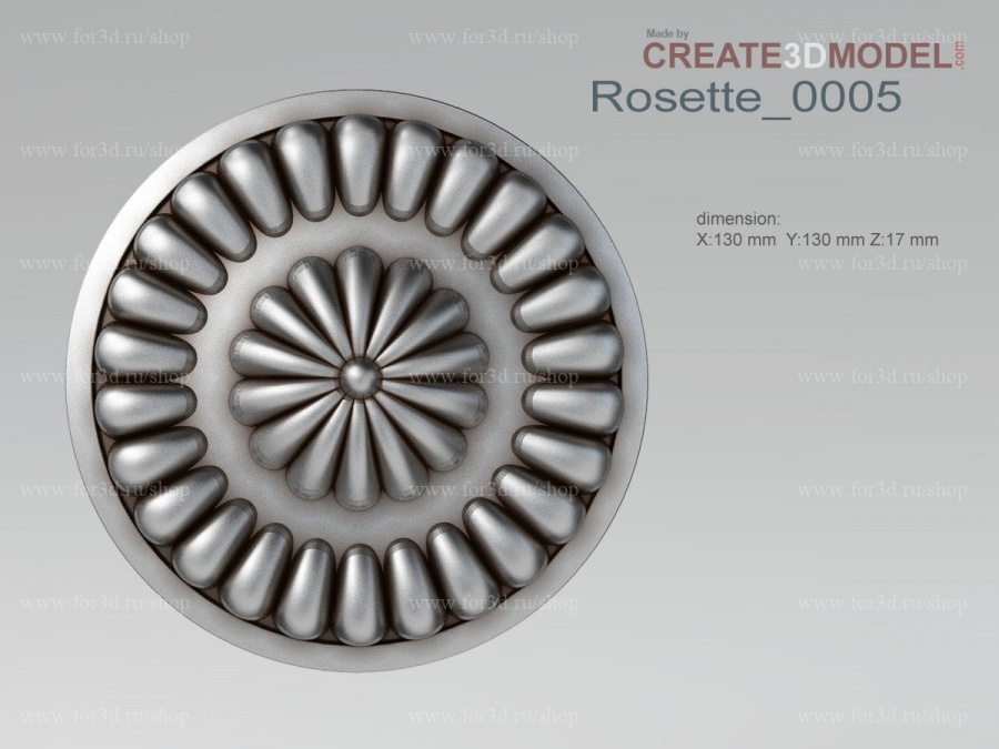 Rosette 0005 3d stl for CNC