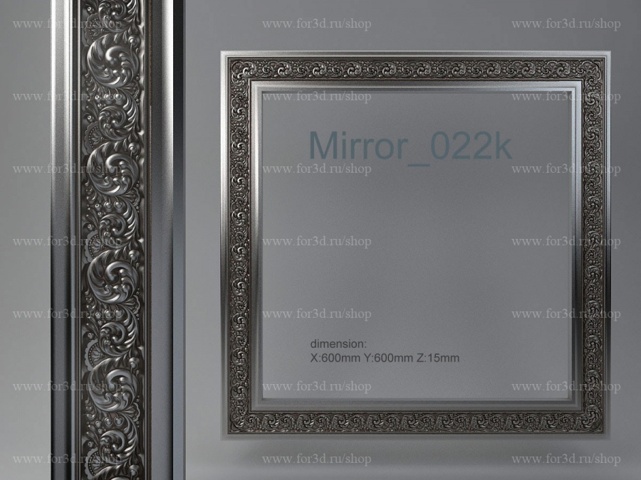 Mirror 022k 3d stl for CNC